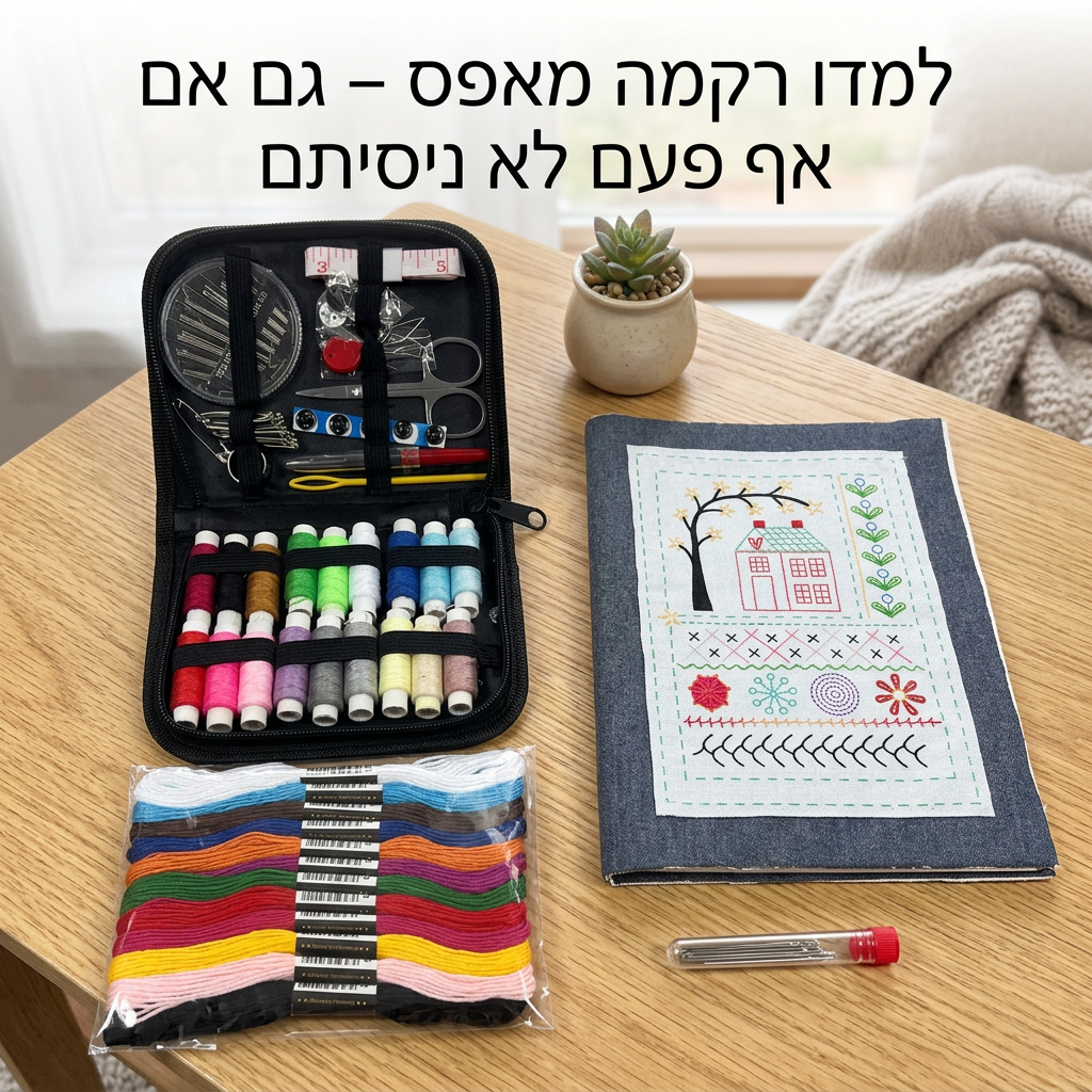 Learn Embroidery Stitch Sampler Book – הדרך הכי נעימה ללמוד רקמה, צעד אחר צעד, על בד אמיתי